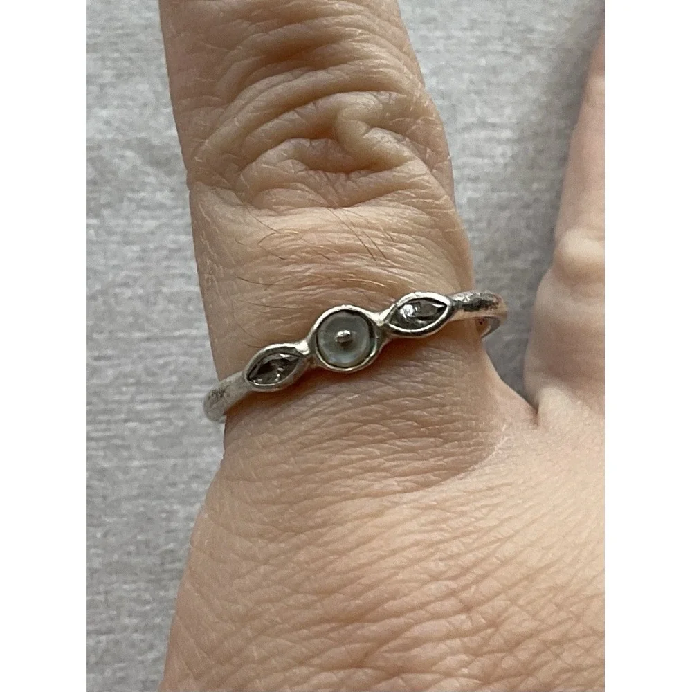 Pandora ALE 925 Sterling Silver Ring Size 5.75 Clear Stones